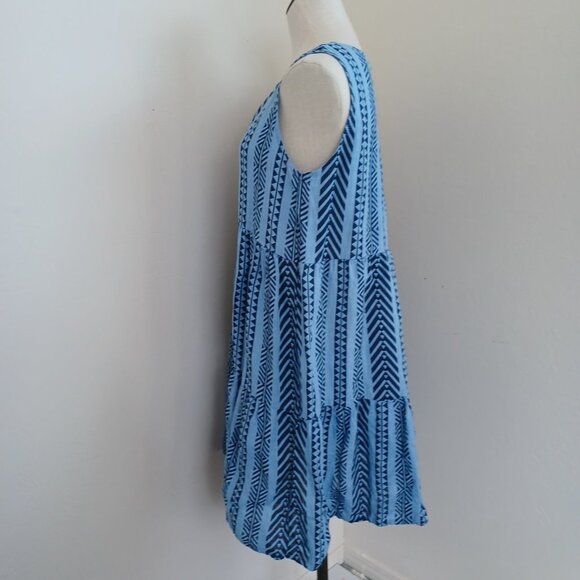 Bella Umbra Dress 100% Linen Sleeveless V Neck Blue Womens size Medium - Picture 7 of 13